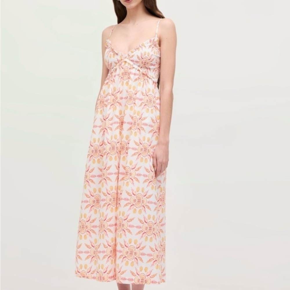Hill House Home Sydney Nap Dress Orange  Shell Floral Dress - Picture 2 of 11